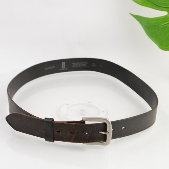 Levis Mens Belt Size XL Extra Large 42 44 Brown Leather 2" Width Work Sturdy - Picture 2 of 11